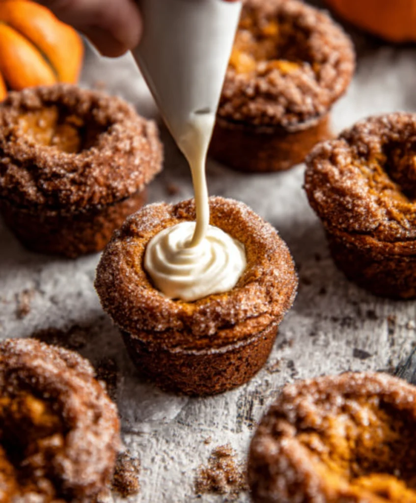 Pumpkin Muffins with Maple Cream Cheese Filling