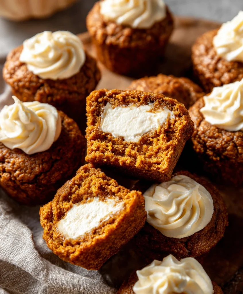 Pumpkin Muffins with Maple Cream Cheese Filling