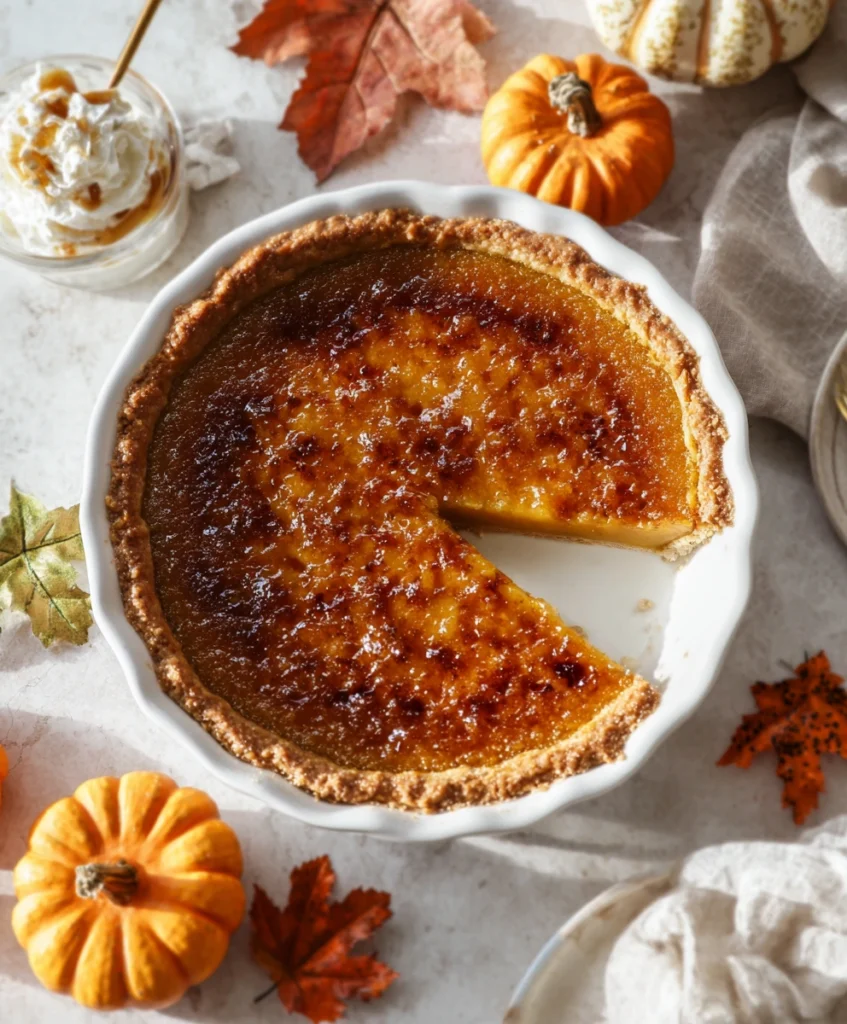 Pumpkin Pie Brûlée with Bourbon Vanilla Whipped Cream