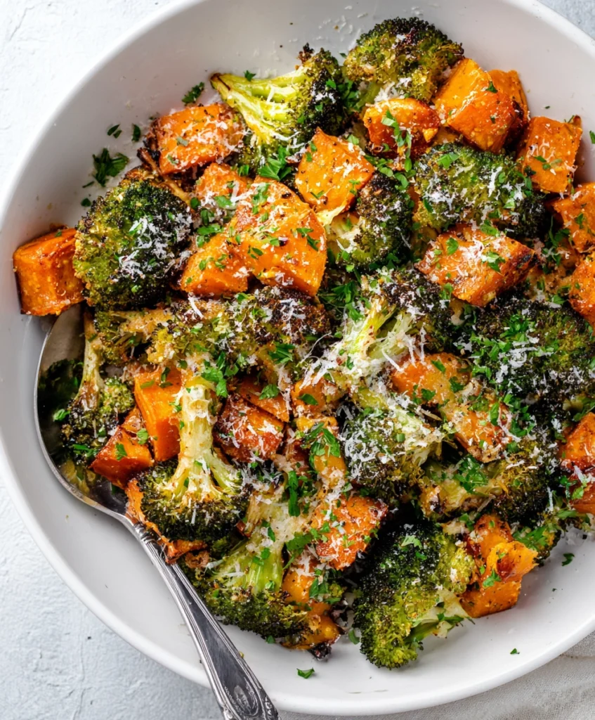 Roasted Broccoli and Sweet Potatoes