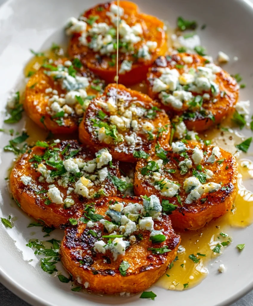 Roasted Sweet Potato Rounds with Honey & Feta