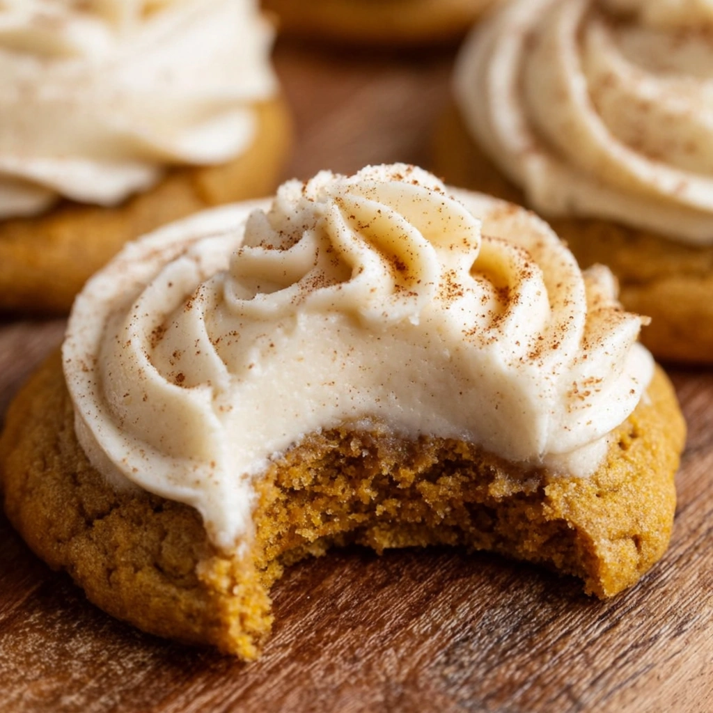 Soft Pumpkin Cookies with Cream Cheese Frosting