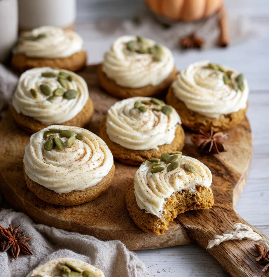 Soft Pumpkin Cookies with Cream Cheese Frosting
