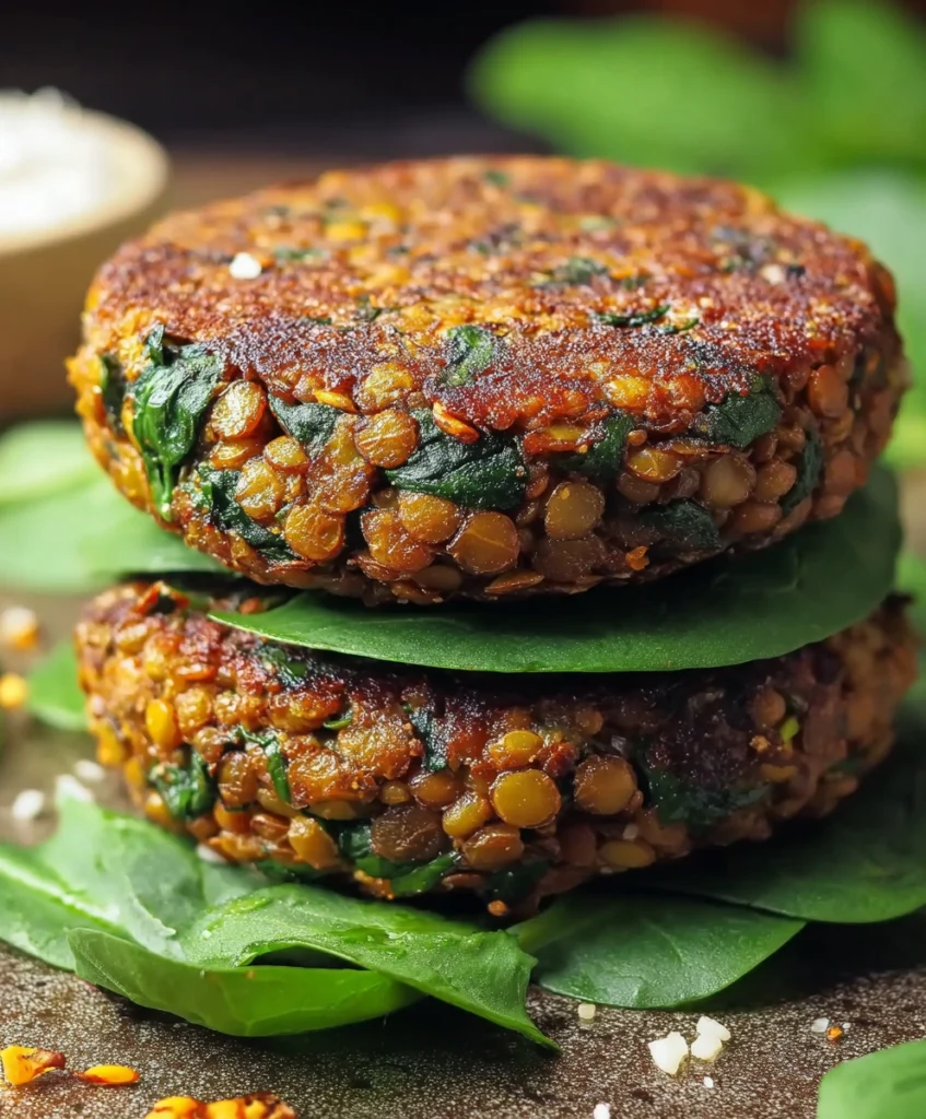 Spinach and Lentil Burgers