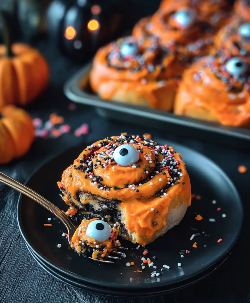 Spooky Cinnamon Rolls For Halloween