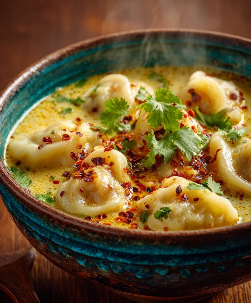 Thai Coconut Curry Dumpling Soup