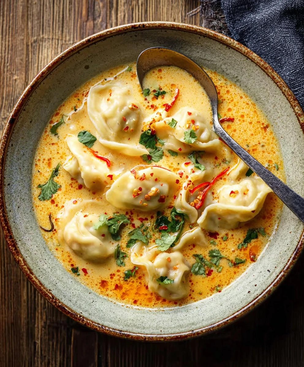 Thai Coconut Curry Dumpling Soup
