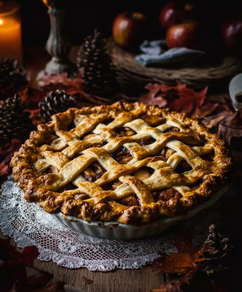 Toffee Apple Pie with Vanilla Custard