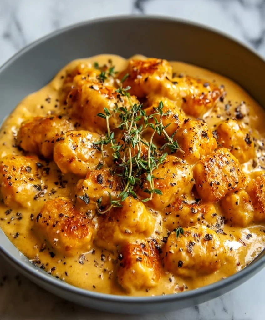 Vegan Cauliflower Gnocchi with Pumpkin Sauce