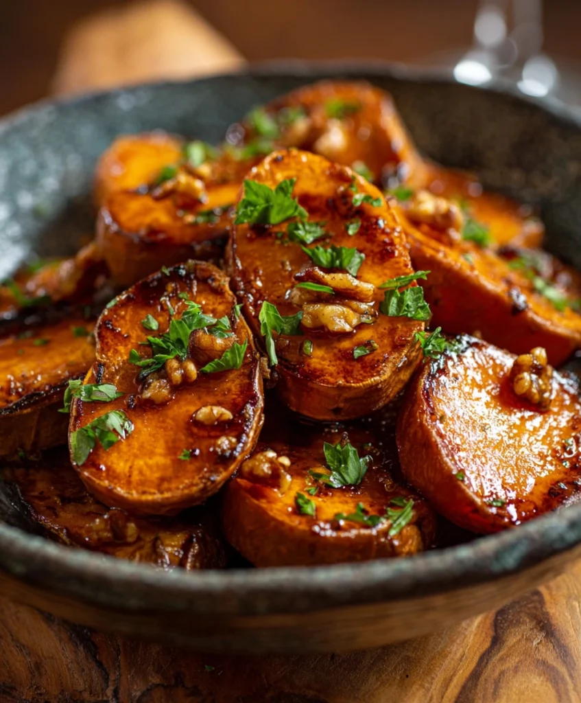 Walnut Maple Roasted Sweet Potatoes