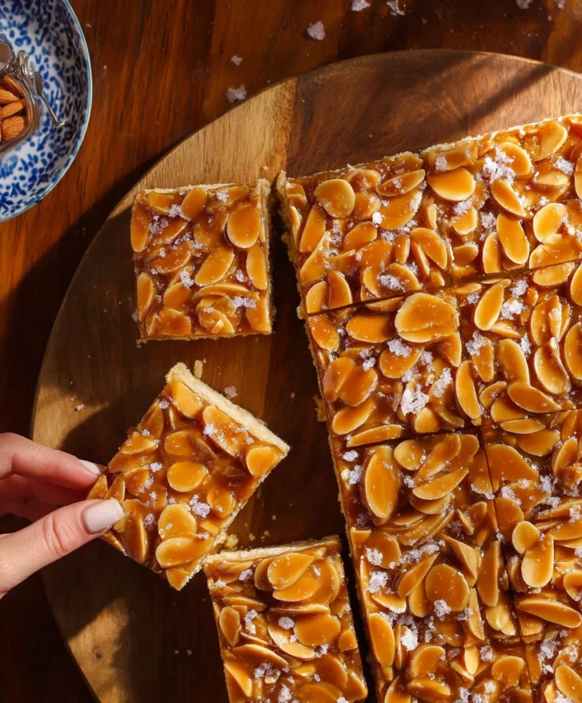 Honey Caramel Almond Shortbread Bars