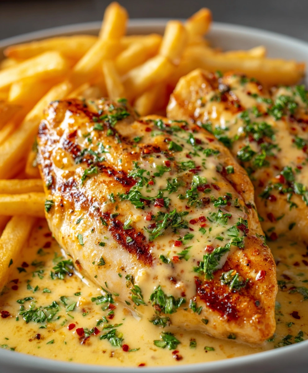 Chicken Fillet in Spicy, Creamy Garlic-Parmesan Sauce