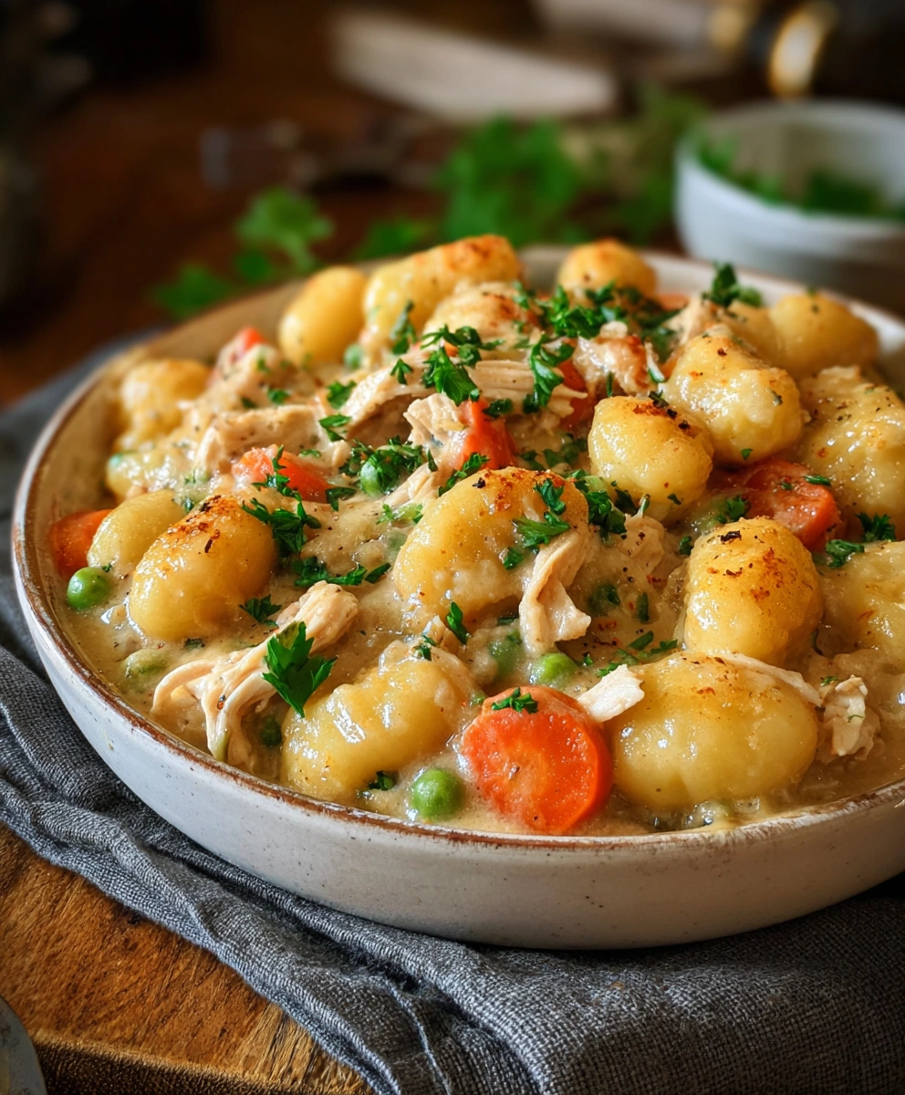 One Pot Gnocchi Chicken Pot Pie