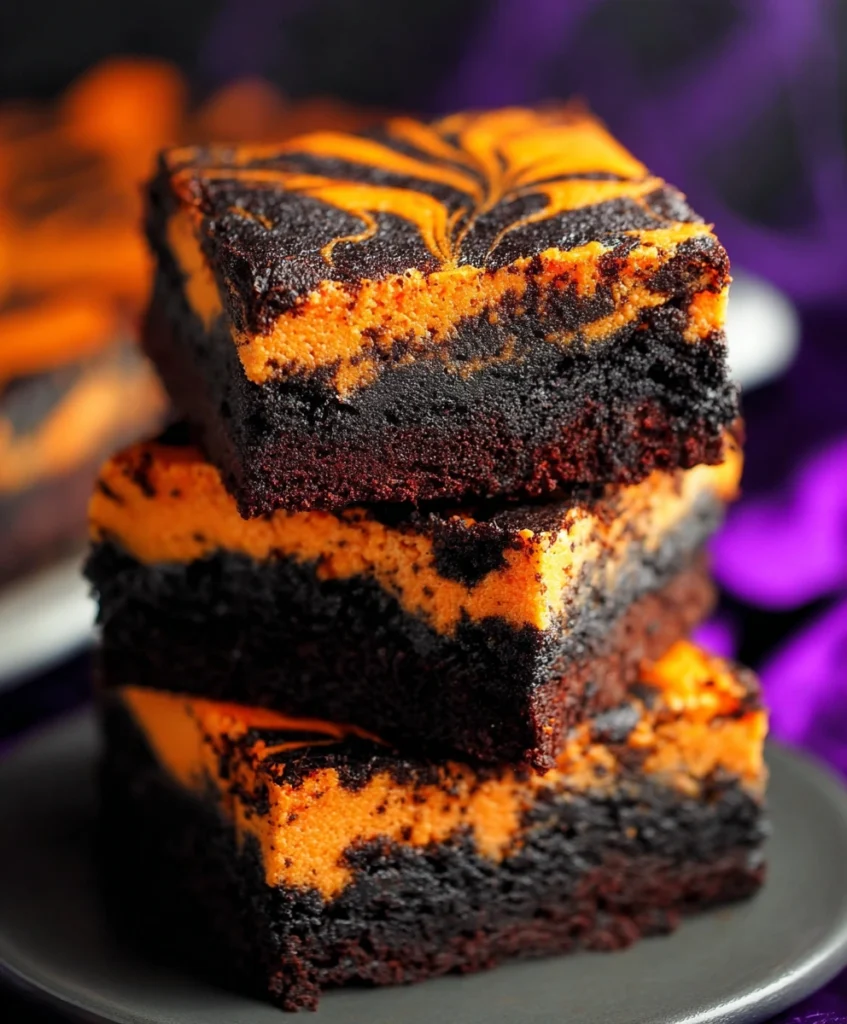 Halloween Swirl Cream Cheese Brownies