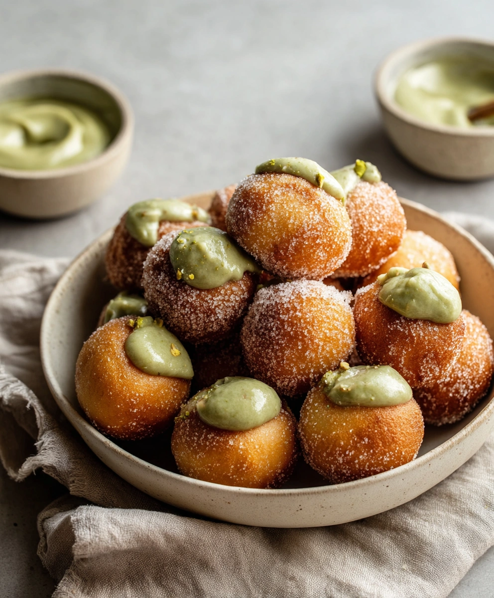 Pistachio Cream-Filled Castagnole
