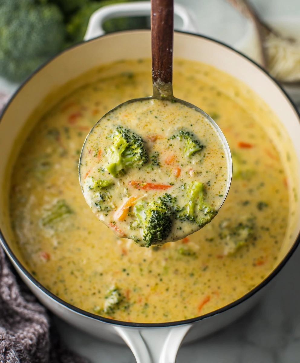 High Protein Broccoli Cheddar Soup
