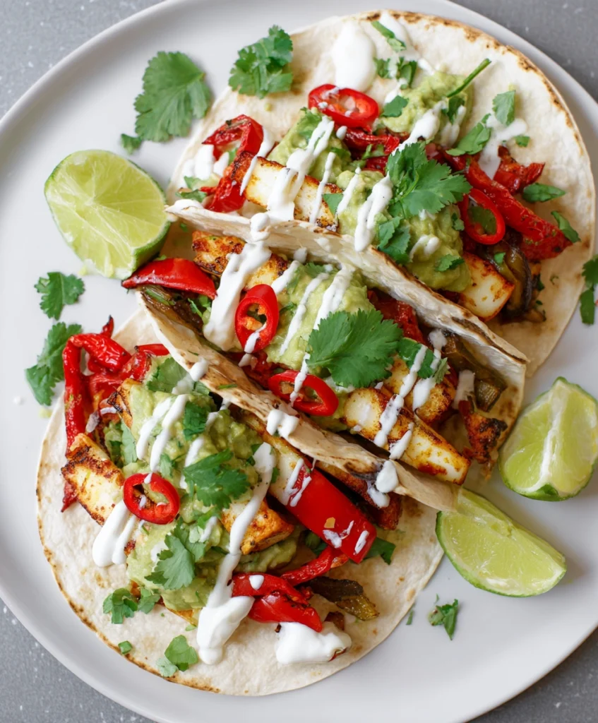 Vegetarian Fajitas with Hallomi