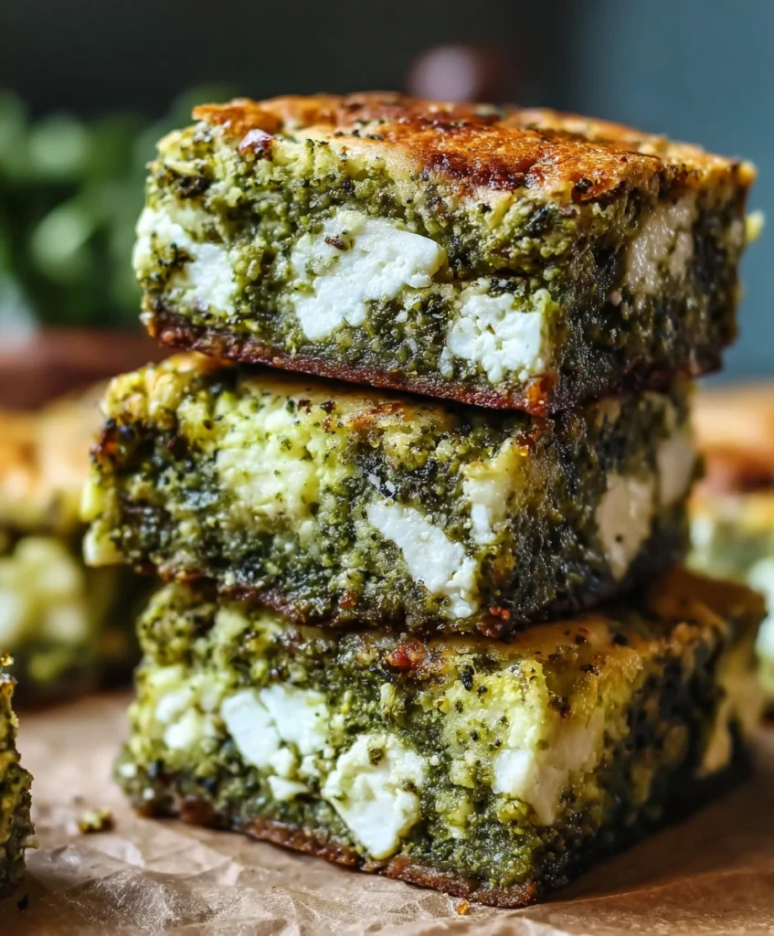 Broccoli and Feta Brownies