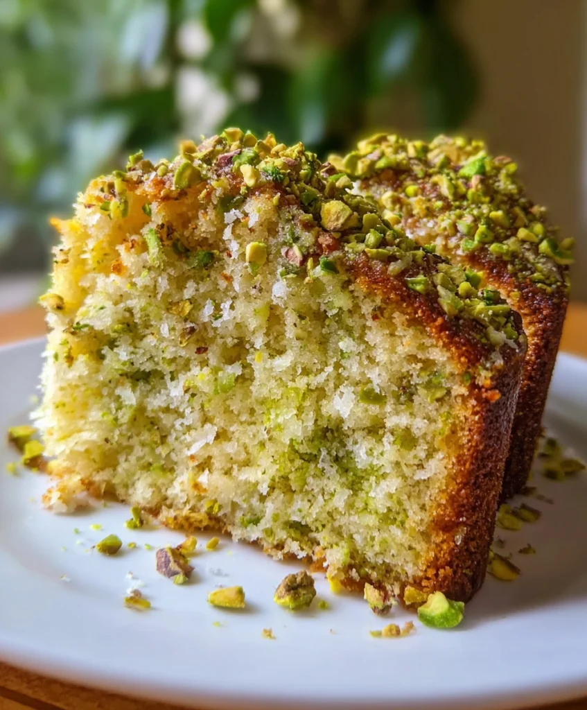 Coconut and Pistachio Pudding Cake