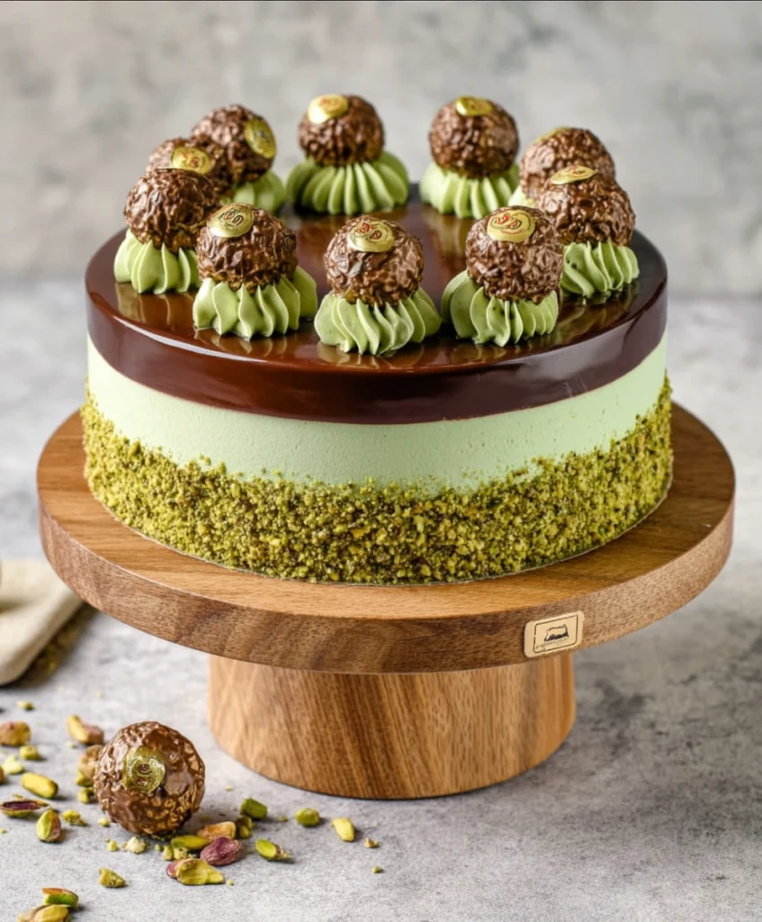 Ferrero Rocher Pistachio Cake