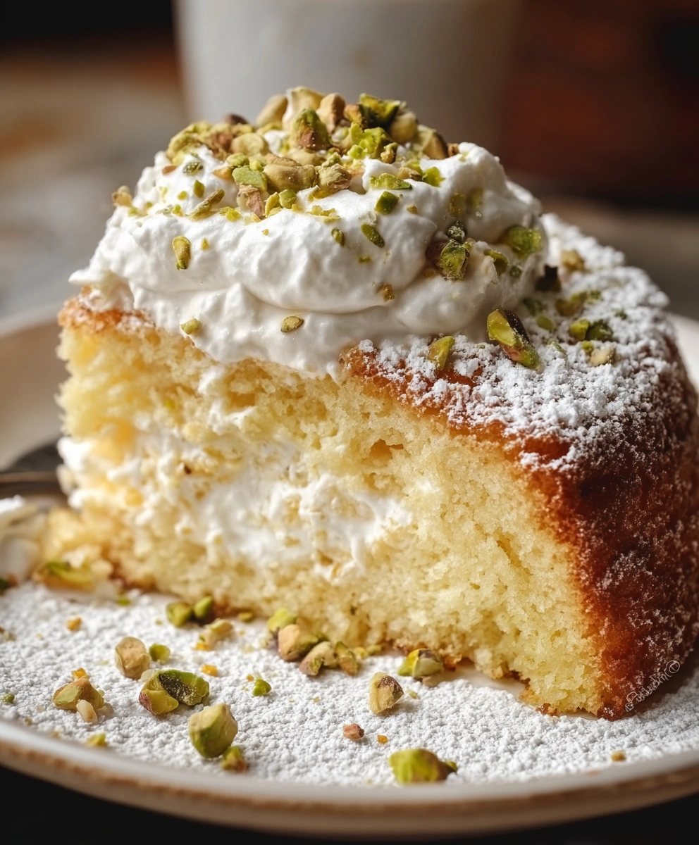 Irresistible Easy Lemon Pistachio Ricotta Cloud Cake