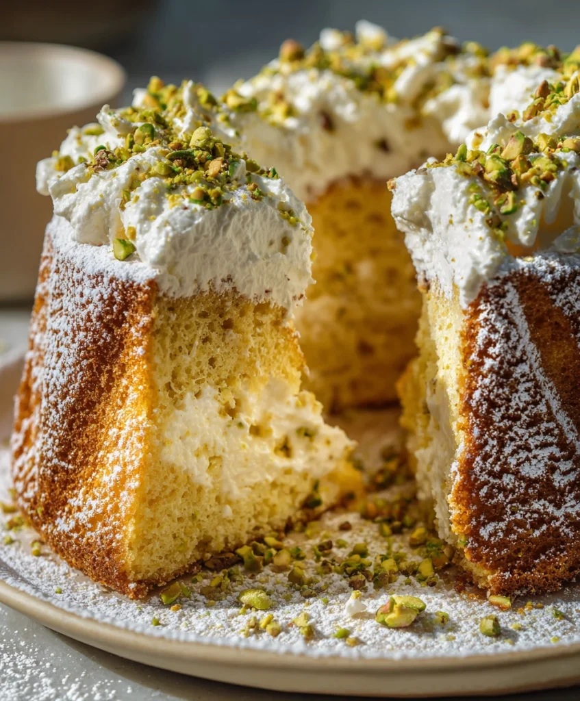 Irresistible Easy Lemon Pistachio Ricotta Cloud Cake