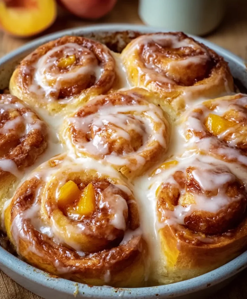 Peach Pie Cinnamon Rolls
