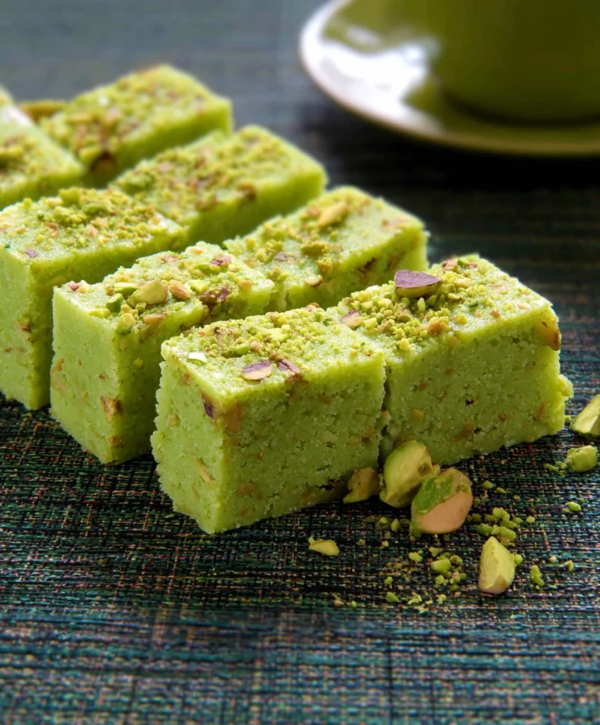 Pista Burfi Recipe — Indian Spiced Pistachio Fudge