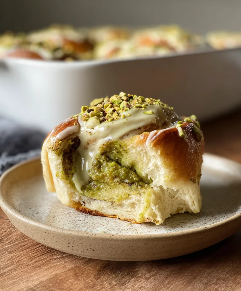 Small Batch Pistachio Cream Cinnamon Rolls