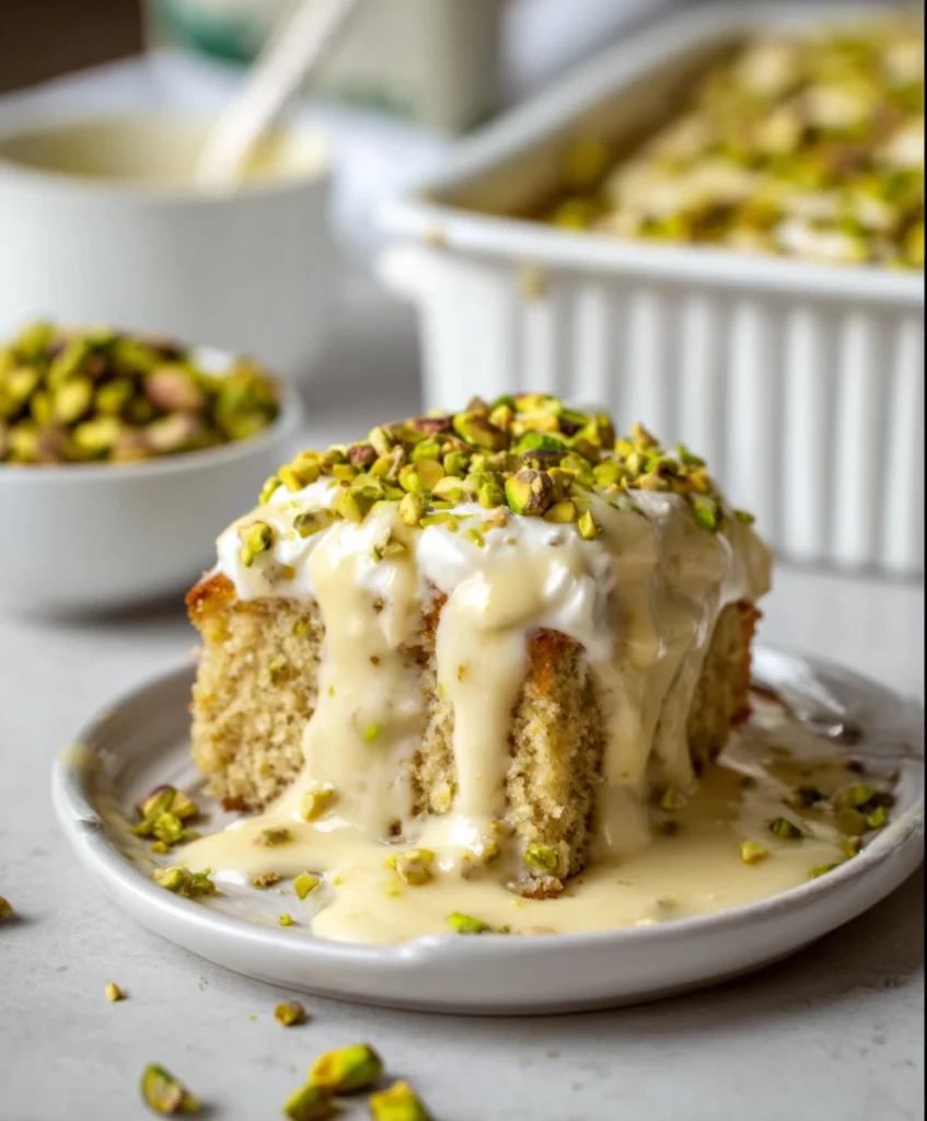 Vegan Pistachio Tres Leches (Milk Cake)
