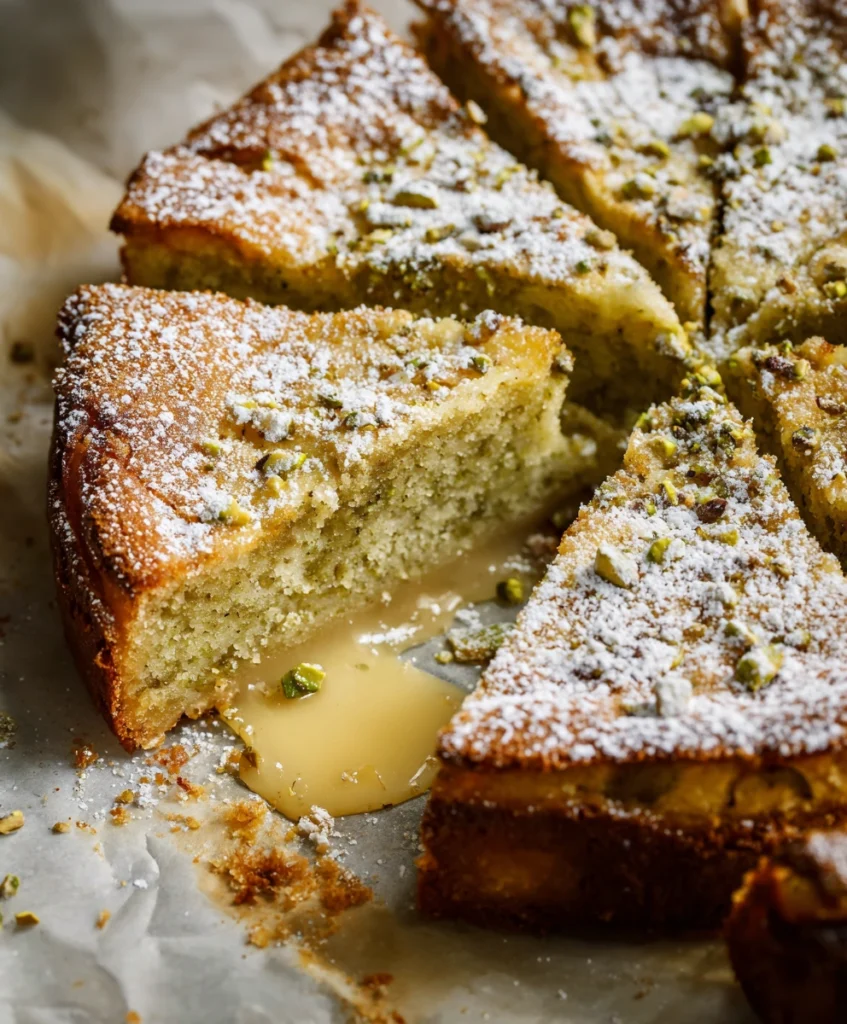 Buttery Pistachio Gooey Butter Cake
