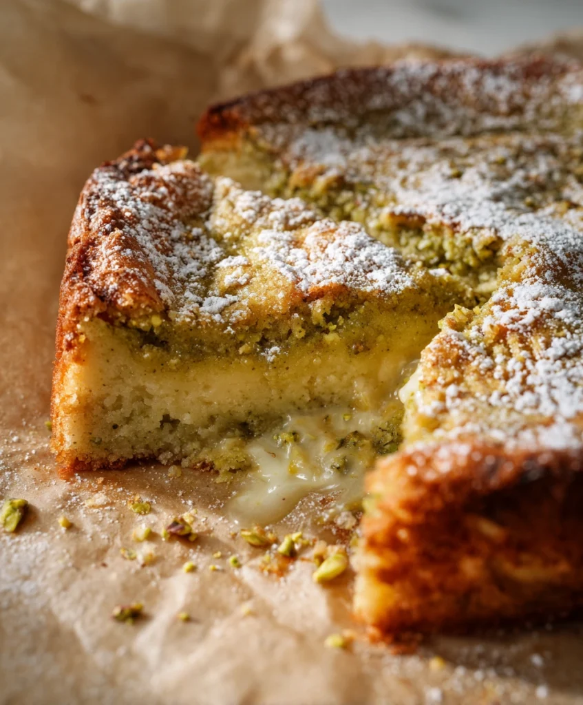 Buttery Pistachio Gooey Butter Cake
