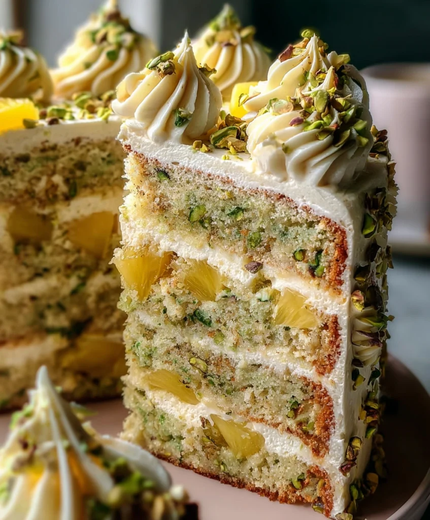 Tropical Pistachio Pineapple Cake