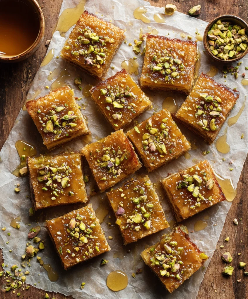 Brown Butter and Honey Pistachio Cookie Bars