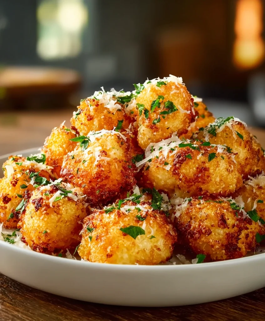 Crispy Parmesan Cauliflower Bites