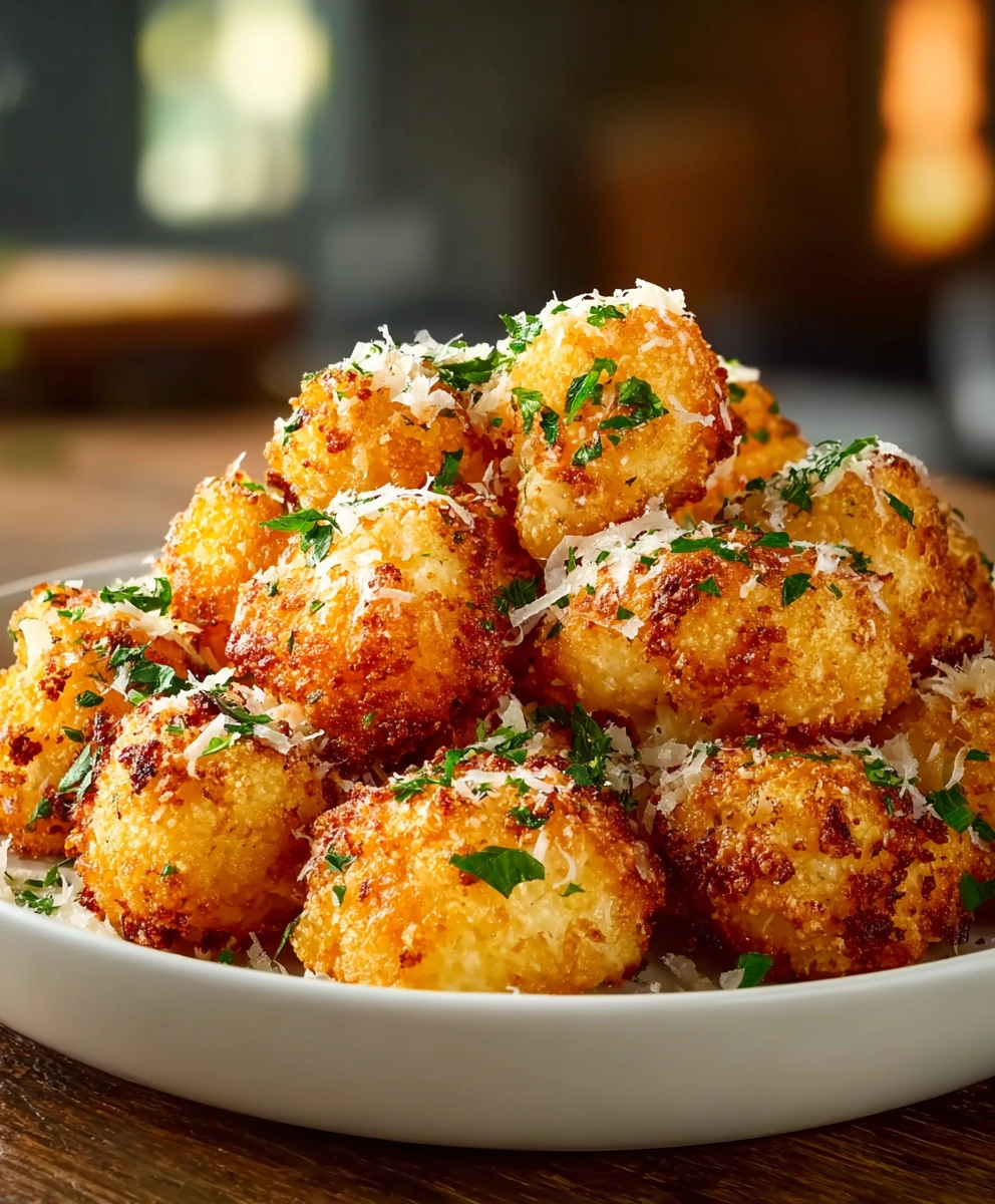 Crispy Parmesan Cauliflower Bites