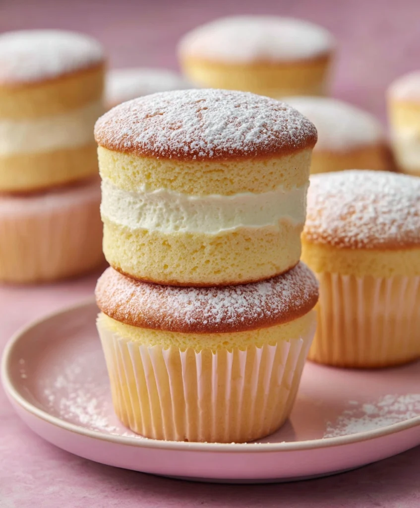 Fluffy Japanese Cotton Cheesecake Cupcakes