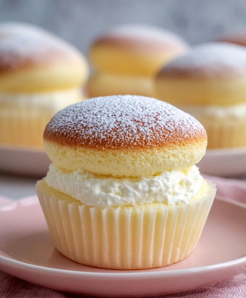 Fluffy Japanese Cotton Cheesecake Cupcakes