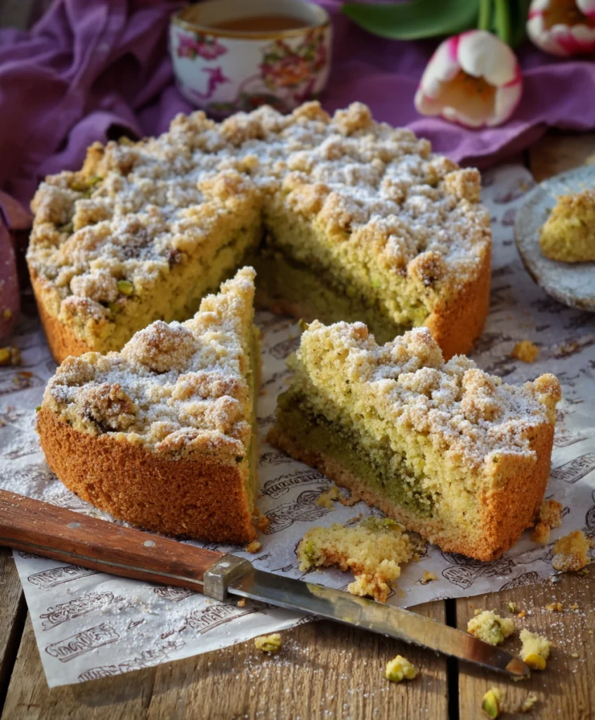 Italian Pistachio Crumb Cake (Sbrisolona al Pistacchio)