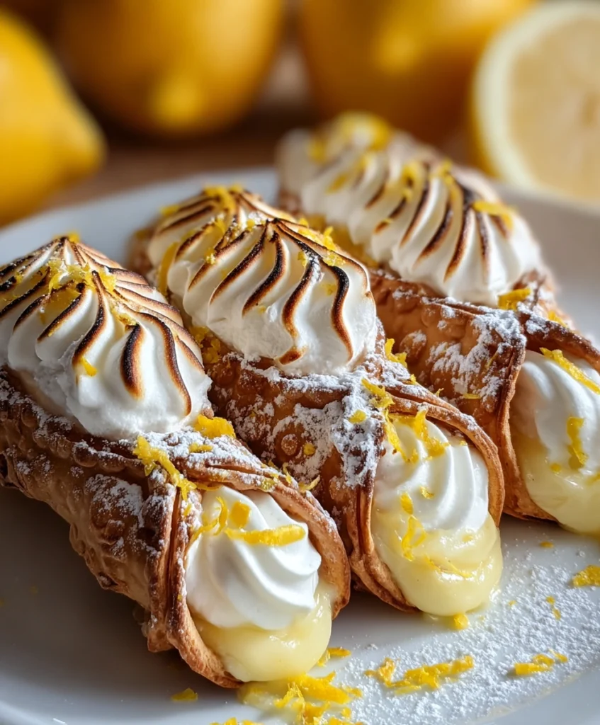 Lemon Meringue Pie Cannolis