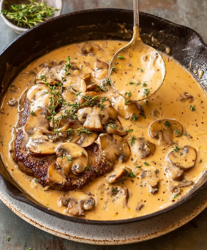 Mushroom Cream Sauce for Steaks