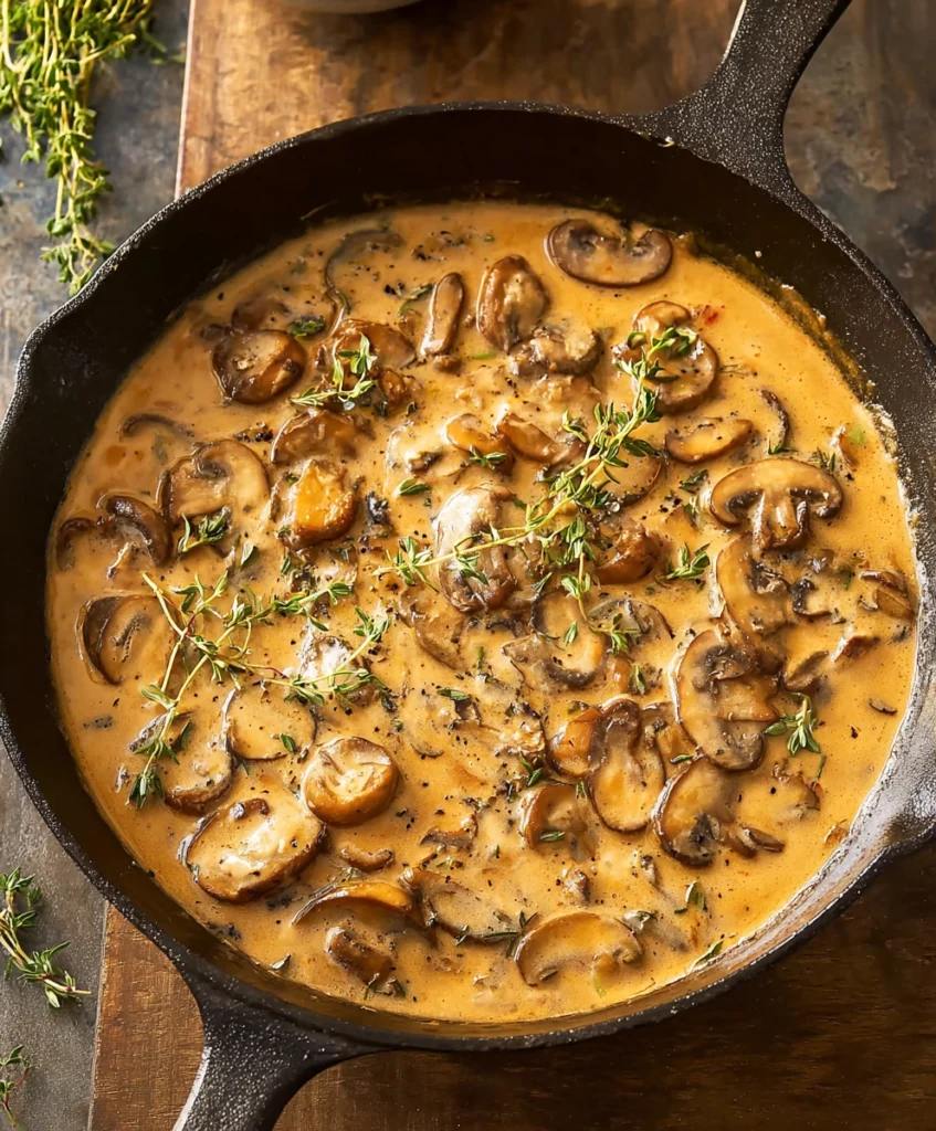 Mushroom Cream Sauce for Steaks