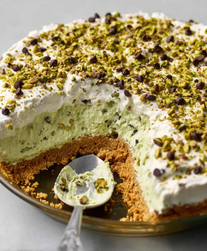 No Bake Pistachio Cannoli Pie