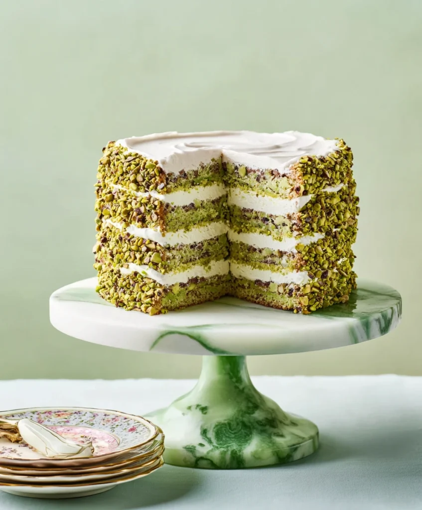 Pistachio Cannoli Cake