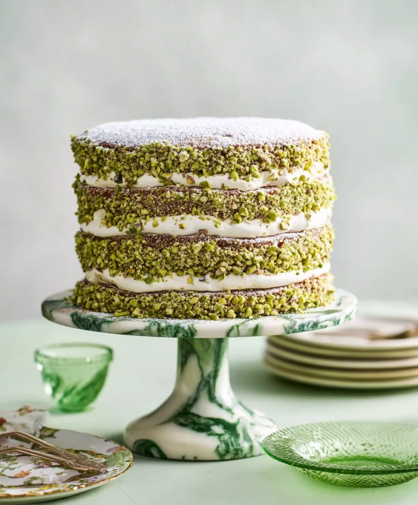 Pistachio Cannoli Cake