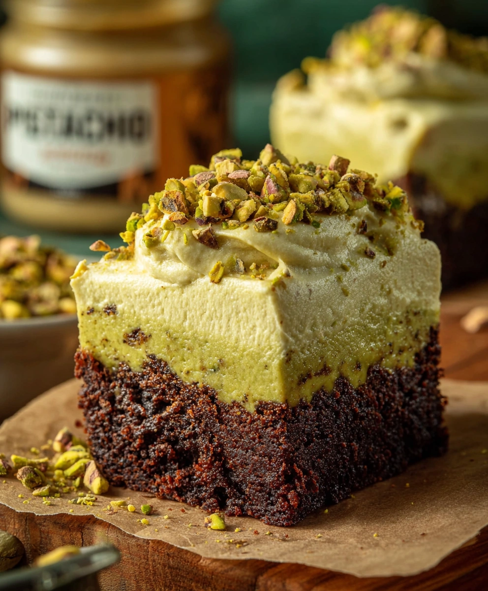 Pistachio Cheesecake Brownie Bars