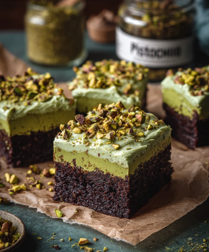 Pistachio Cheesecake Brownie Bars