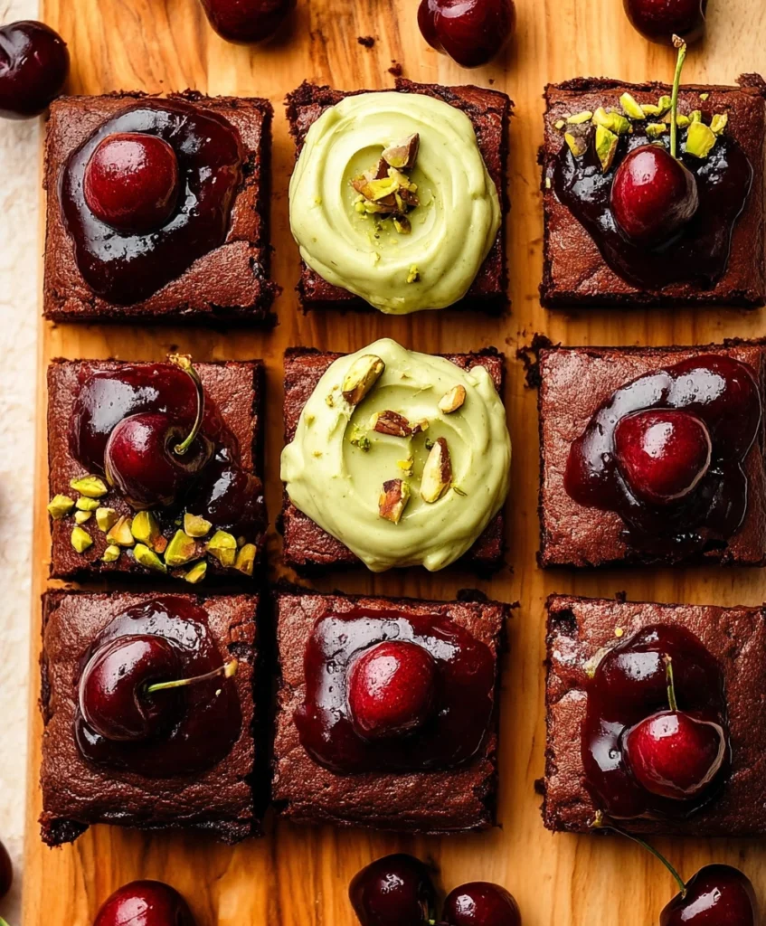Pistachio Cherry Cheesecake Brownies