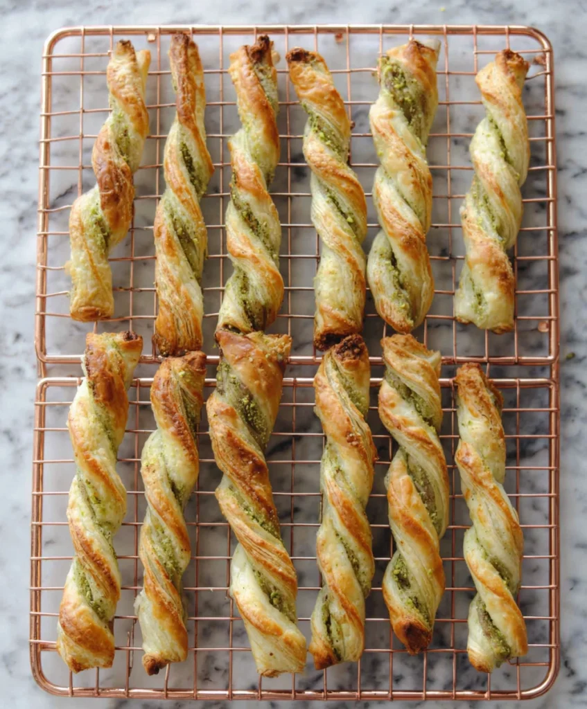 Pistachio Cream Puff Pastry Twists