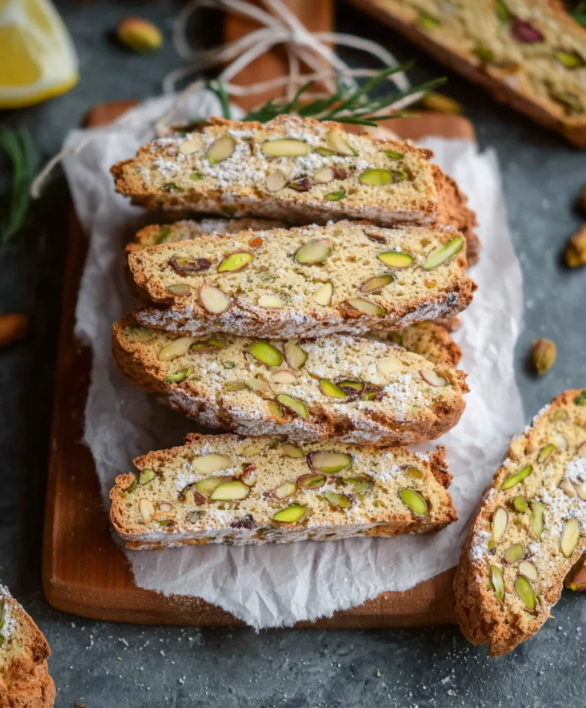 Pistachio, Lemon & Rosemary Biscotti